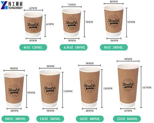 Different Sizes of Double Wall Paper Cup