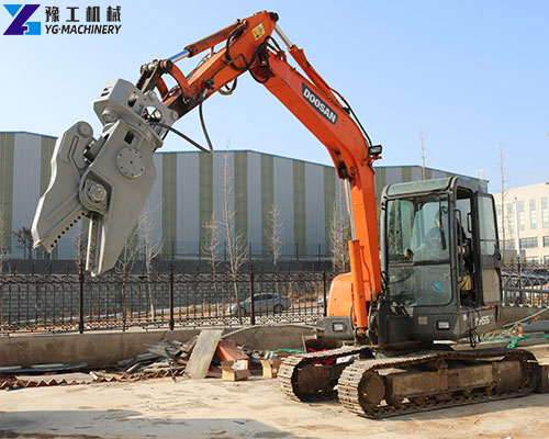 scrap metal shear excavator