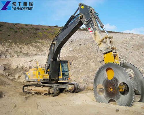 excavator rock saw