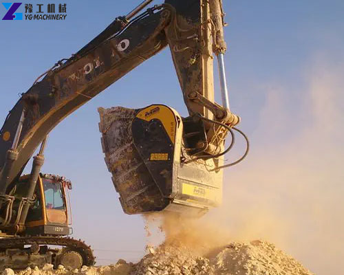 excavator concrete crusher