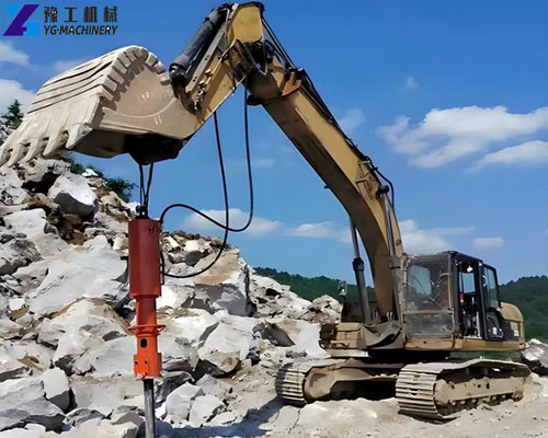 rock splitter installed on excavator