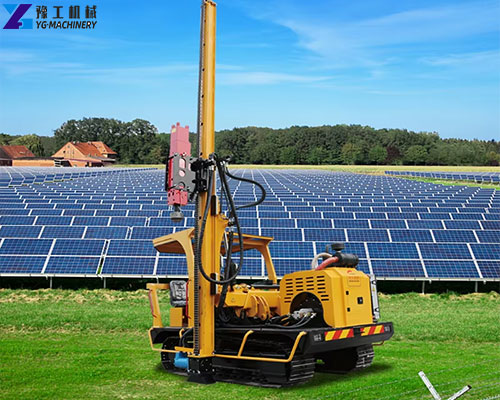 solar pile driver machine