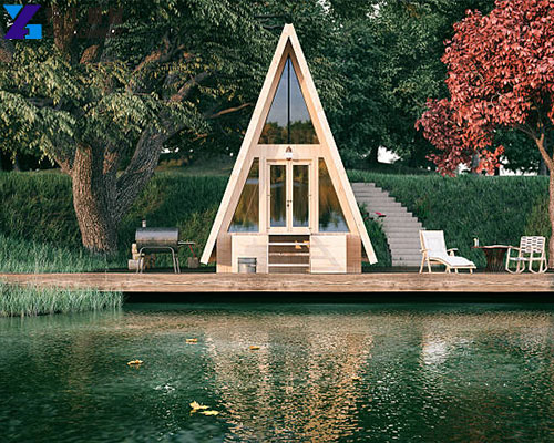 triangle wooden house