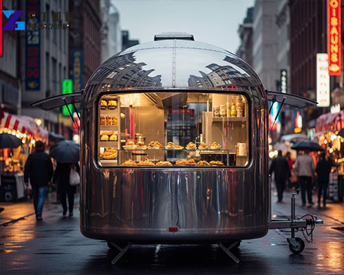 customized round trailer food truck interior
