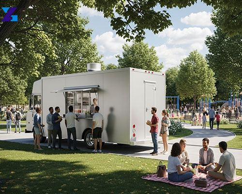 customized square mobile food trucks