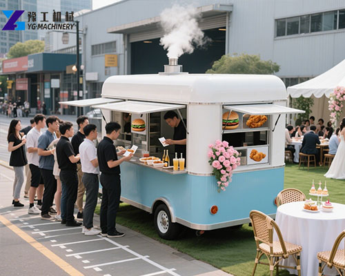 square food trucks in urban streetscapes