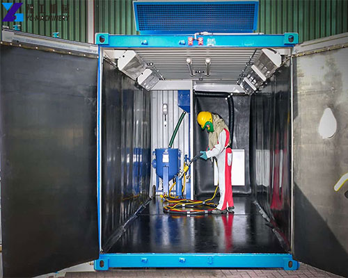 container sandblasting room