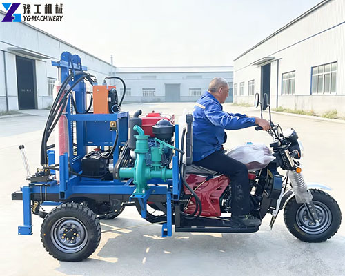 motorcycle mounted diesel drilling rig