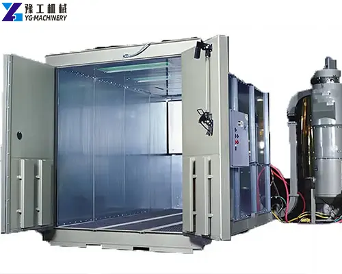 portable shipping container blast room