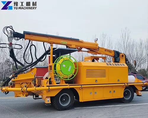 concrete spray system with robot arm